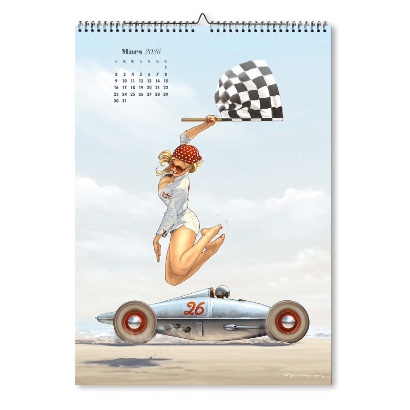 Romain Hugault calendrier Pin Up 2026 A3 13 planches
