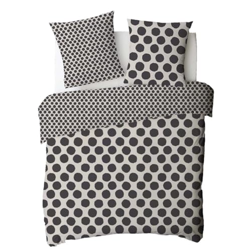Levasseur Nico pois parure de lit noir 240x220cm coton