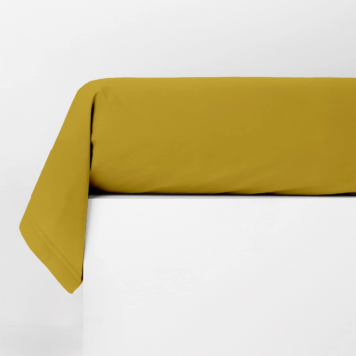 Levasseur Linge de lit Taie traversin 85x185cm jaune mimosa coton