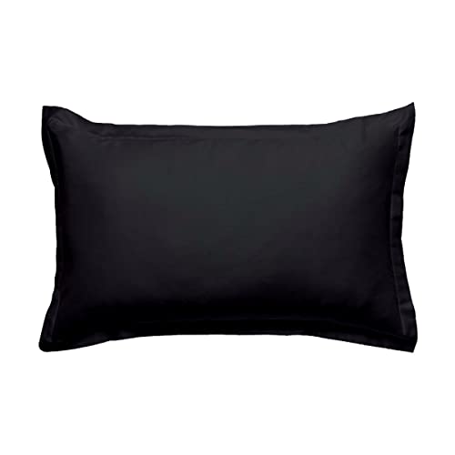 LEVASSEUR Linge de lit taie d’oreiller 50x70 noir lot 2 coton