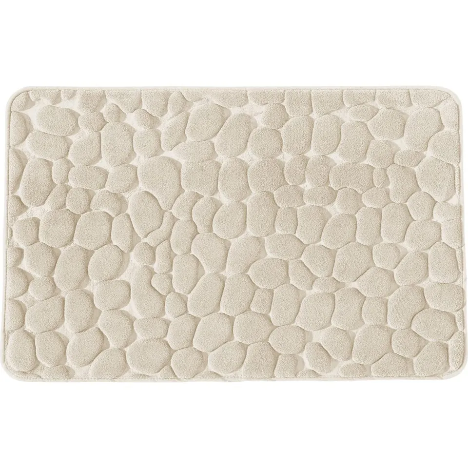 Levasseur Galet Tapis de Bain Mémoire de Forme Ecru 50x80 Antidérapant