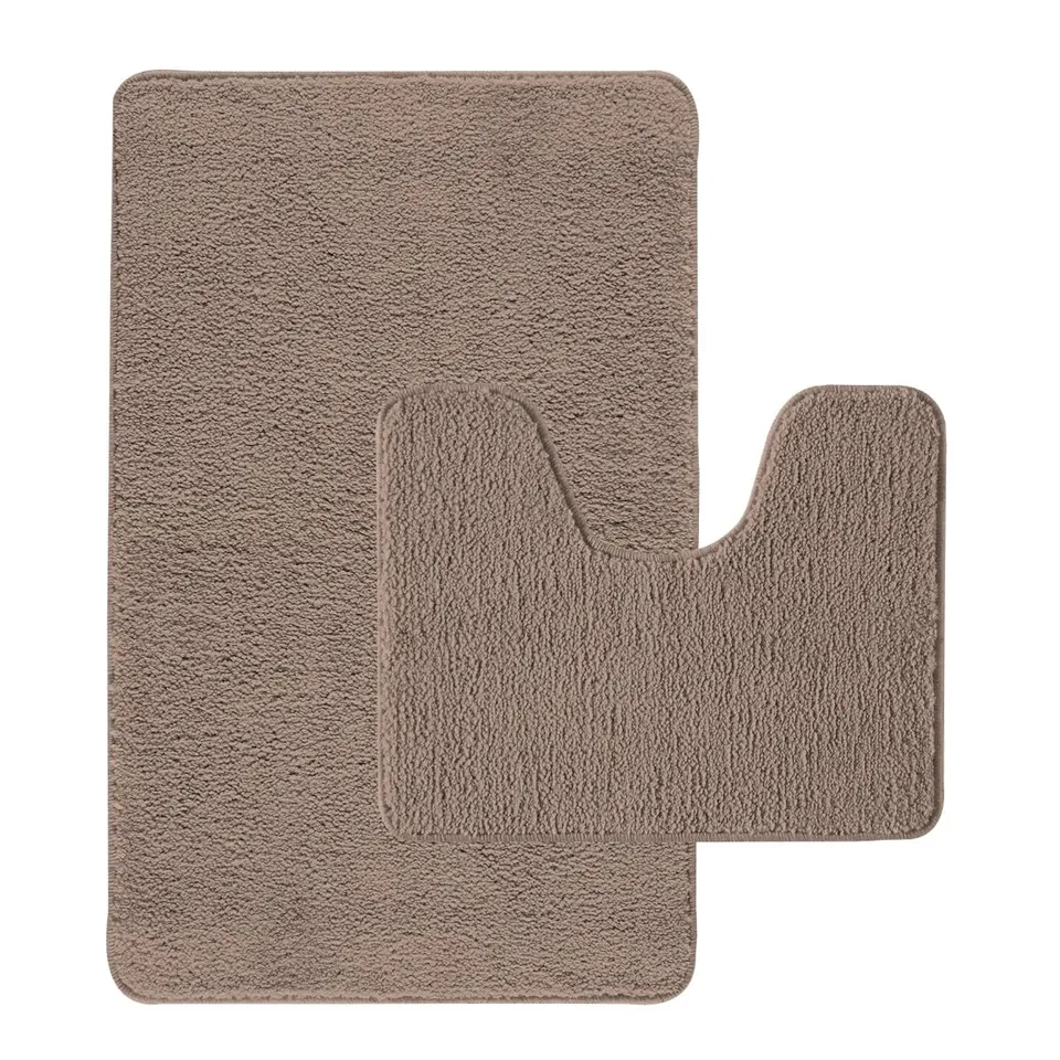 Levasseur Polynesie tapis de bain polyester taupe 50x80 + 50x40