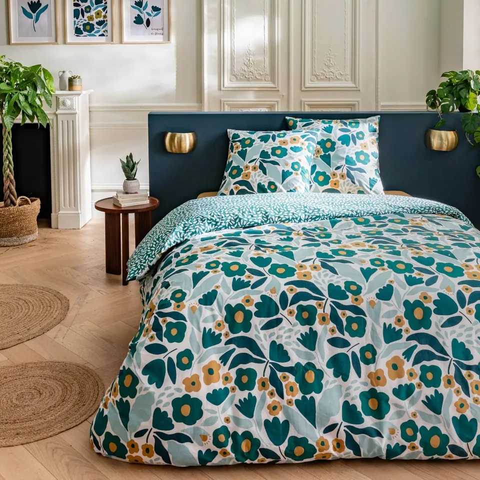 LEVASSEUR Linge de lit Mia parure coton 240x220 vert 57 fils