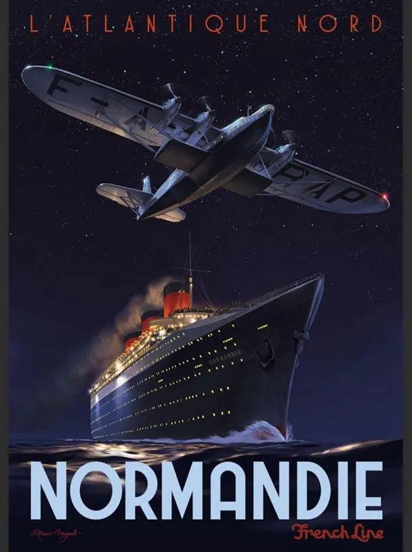 Romain Hugault Normandie affiche 50x70 Atlantique Nord