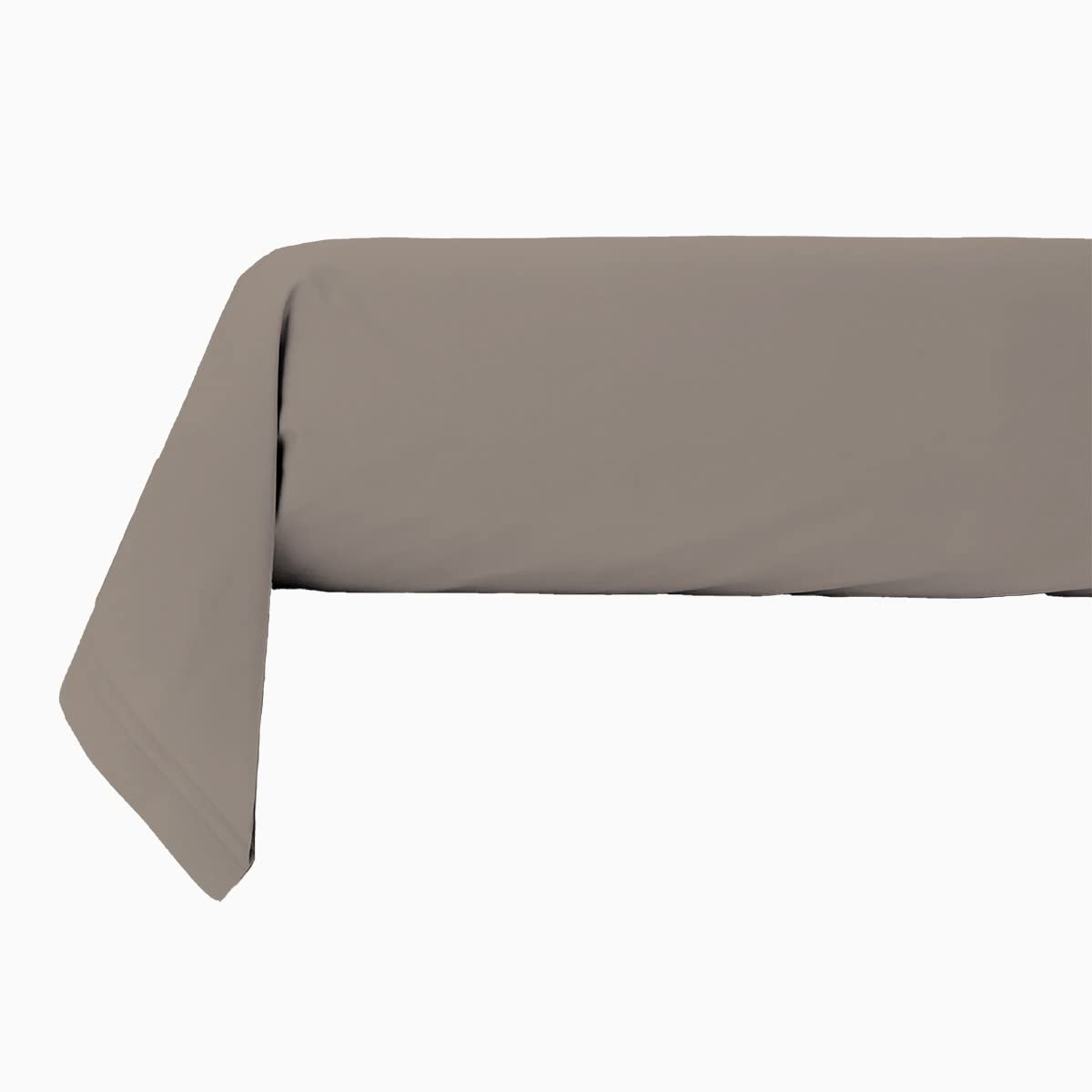 LEVASSEUR Linge de lit taie traversin 85x185cm taupe coton