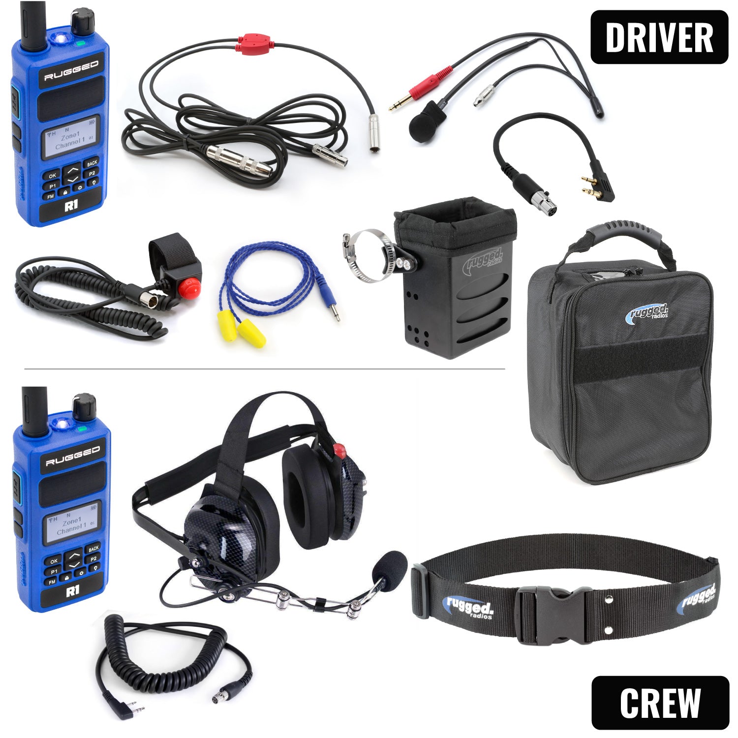 Rugged Air Intercoms NASCAR R1 kit intercom filaire pilote