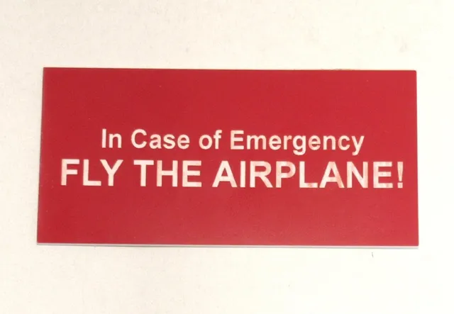 La Boutique du Pilote In Case of Emergency panneau cockpit