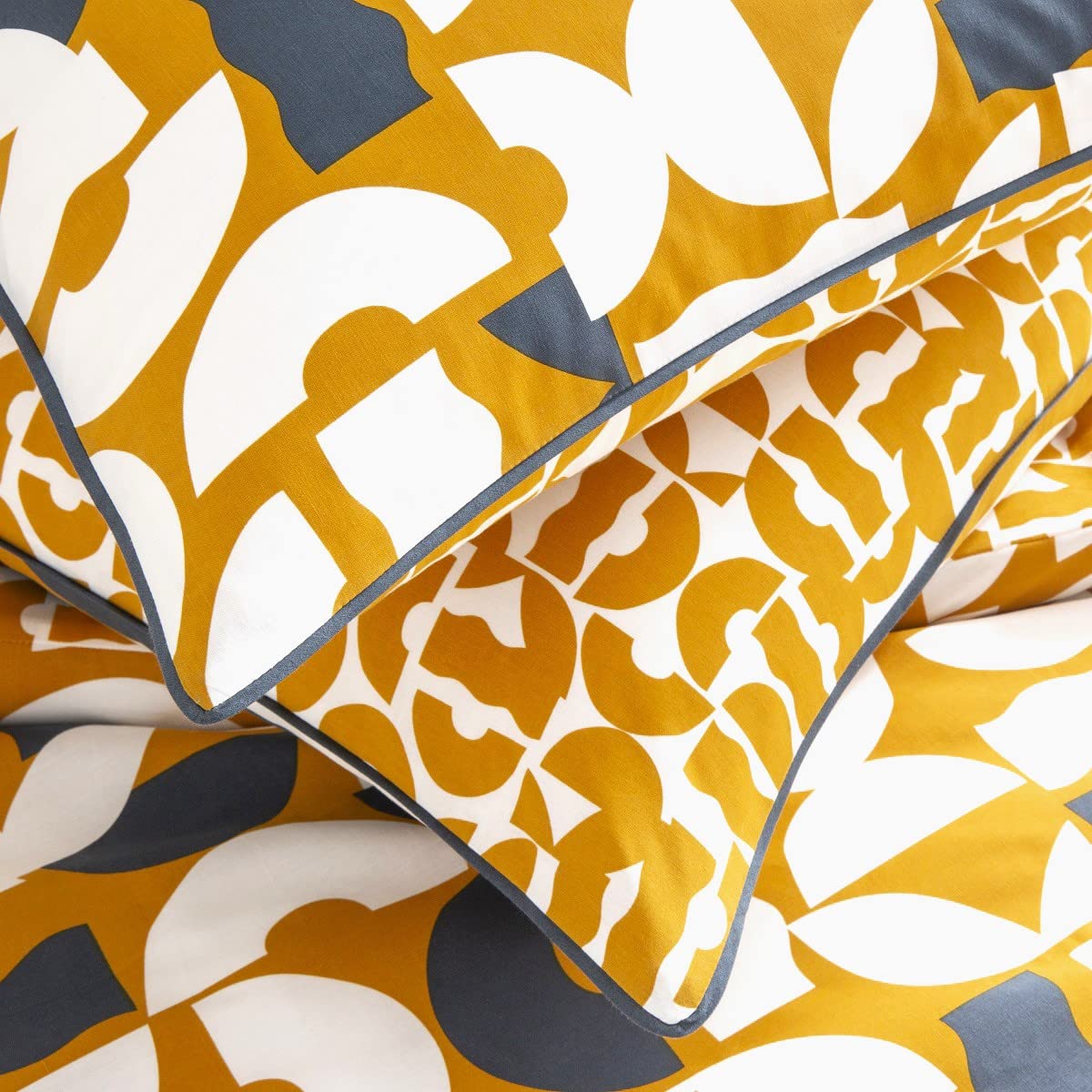 LEVASSEUR Fidji parure de lit coton jaune curry 240x220 cm