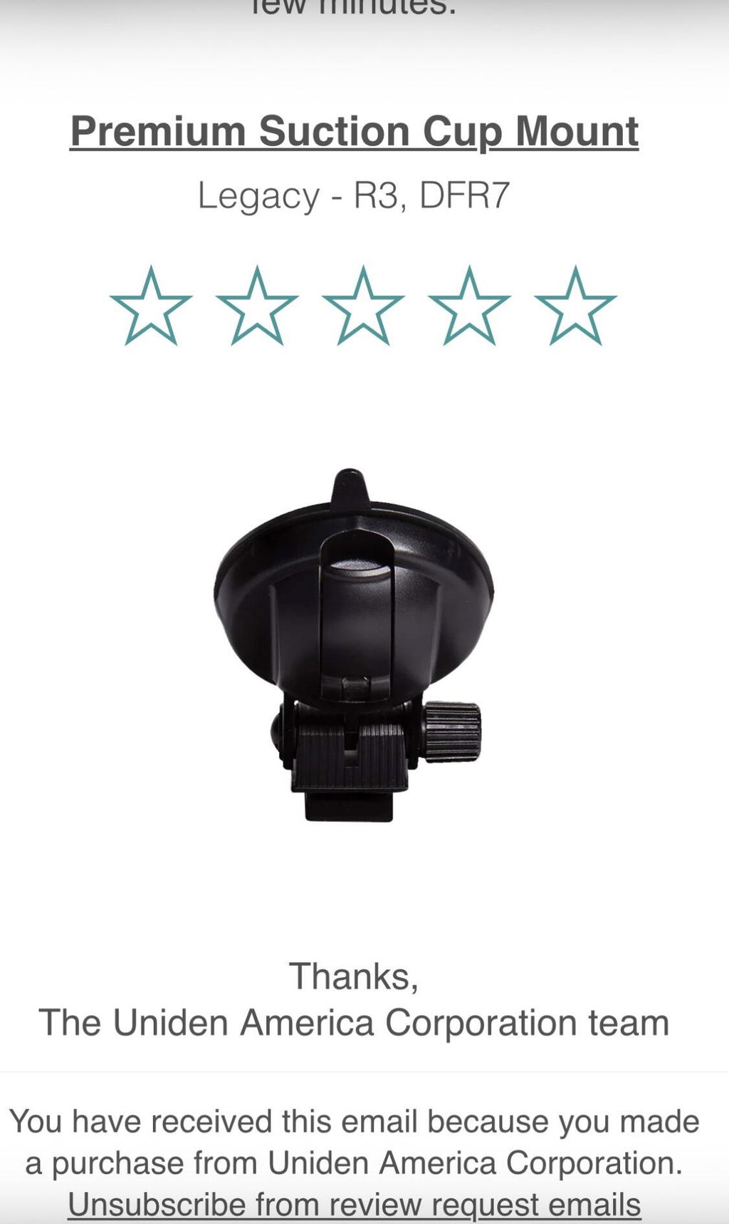 Uniden Radar Detector Accessories support ventouse Modern R8 R7