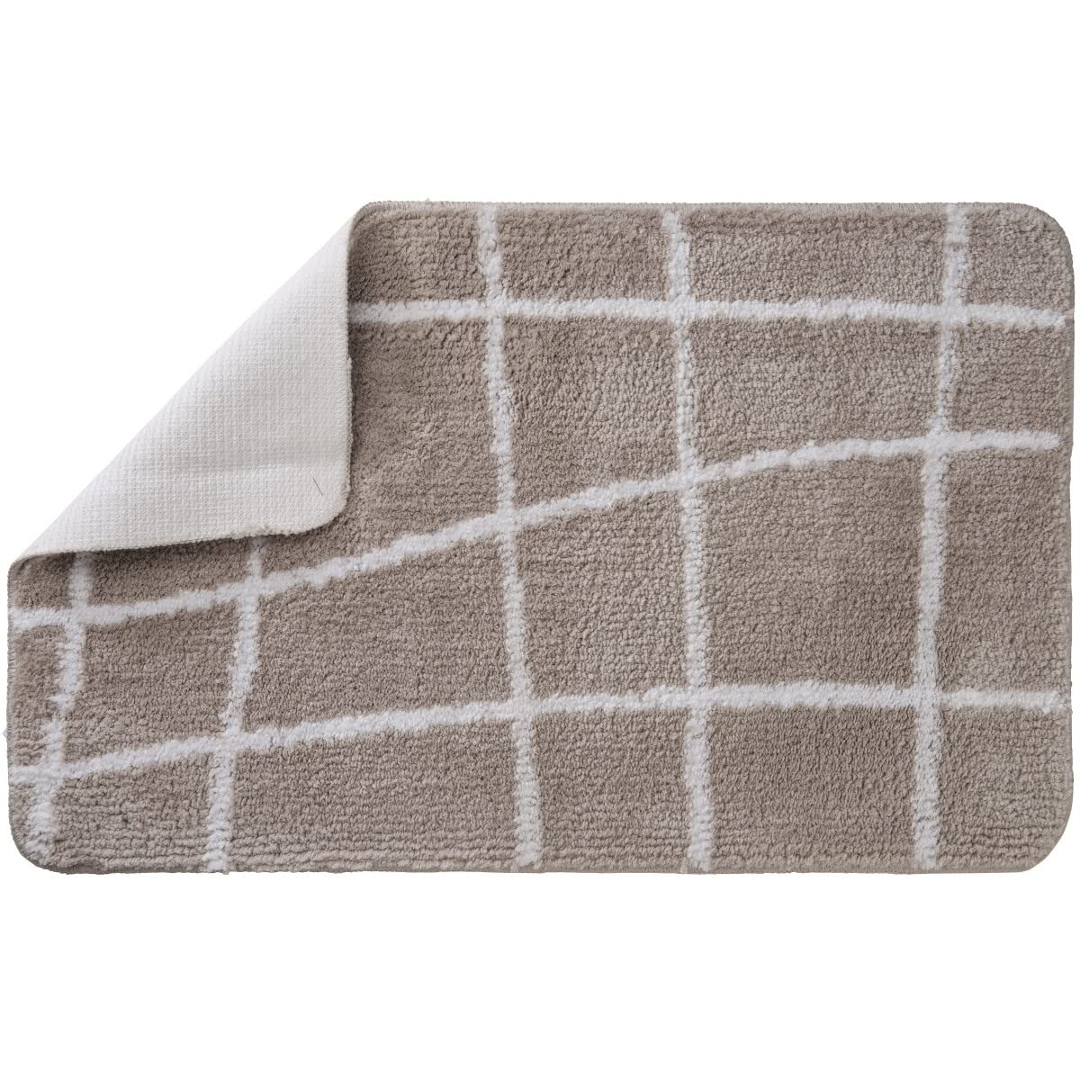 LEVASSEUR Salle de bain tapis de bain polyester 50x80cm taupe
