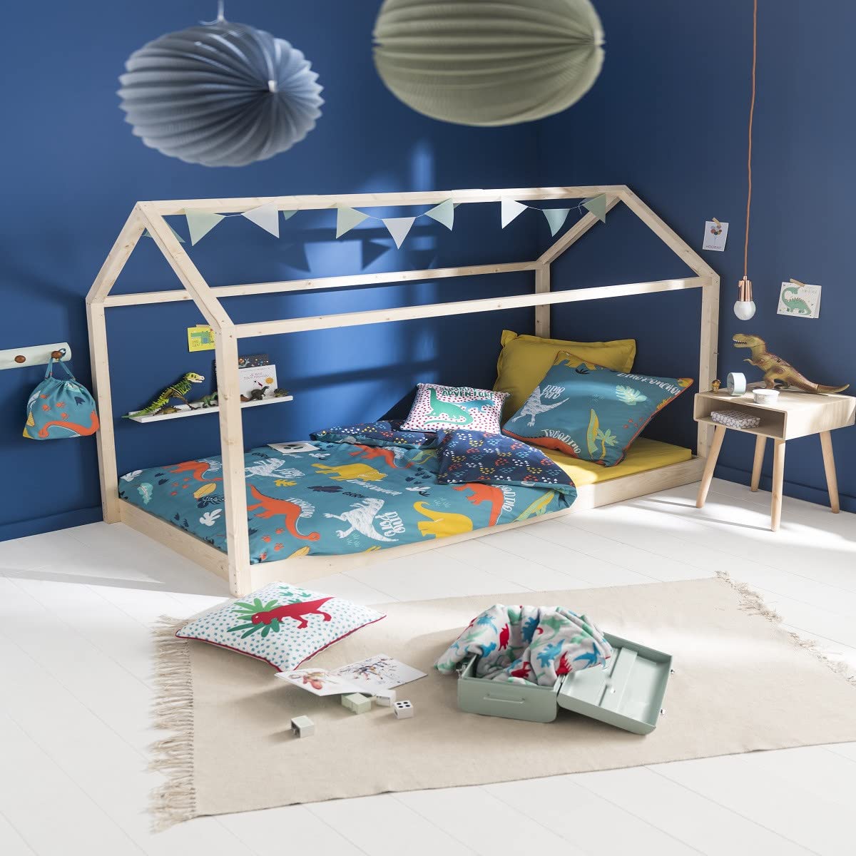 Future Home Kids Plaid Enfant Dino Gris 130x150cm Polyester