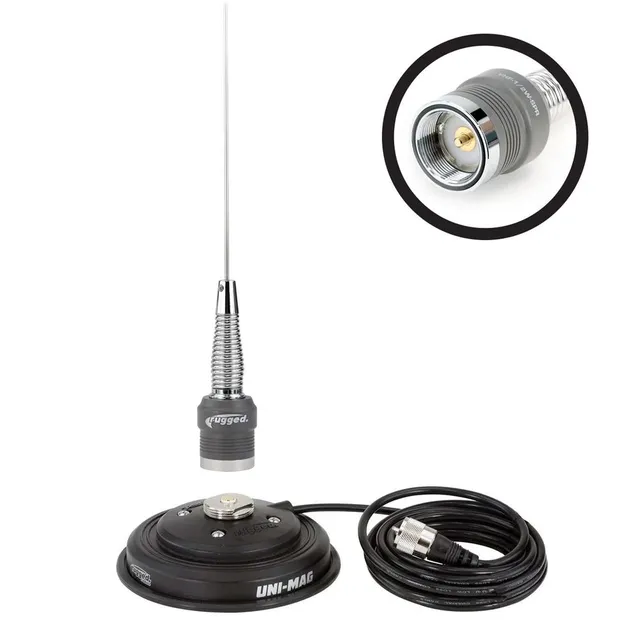 Rugged Air Cable Parts VHF 1/2 Onde Kit Antenne NGP Magnétique
