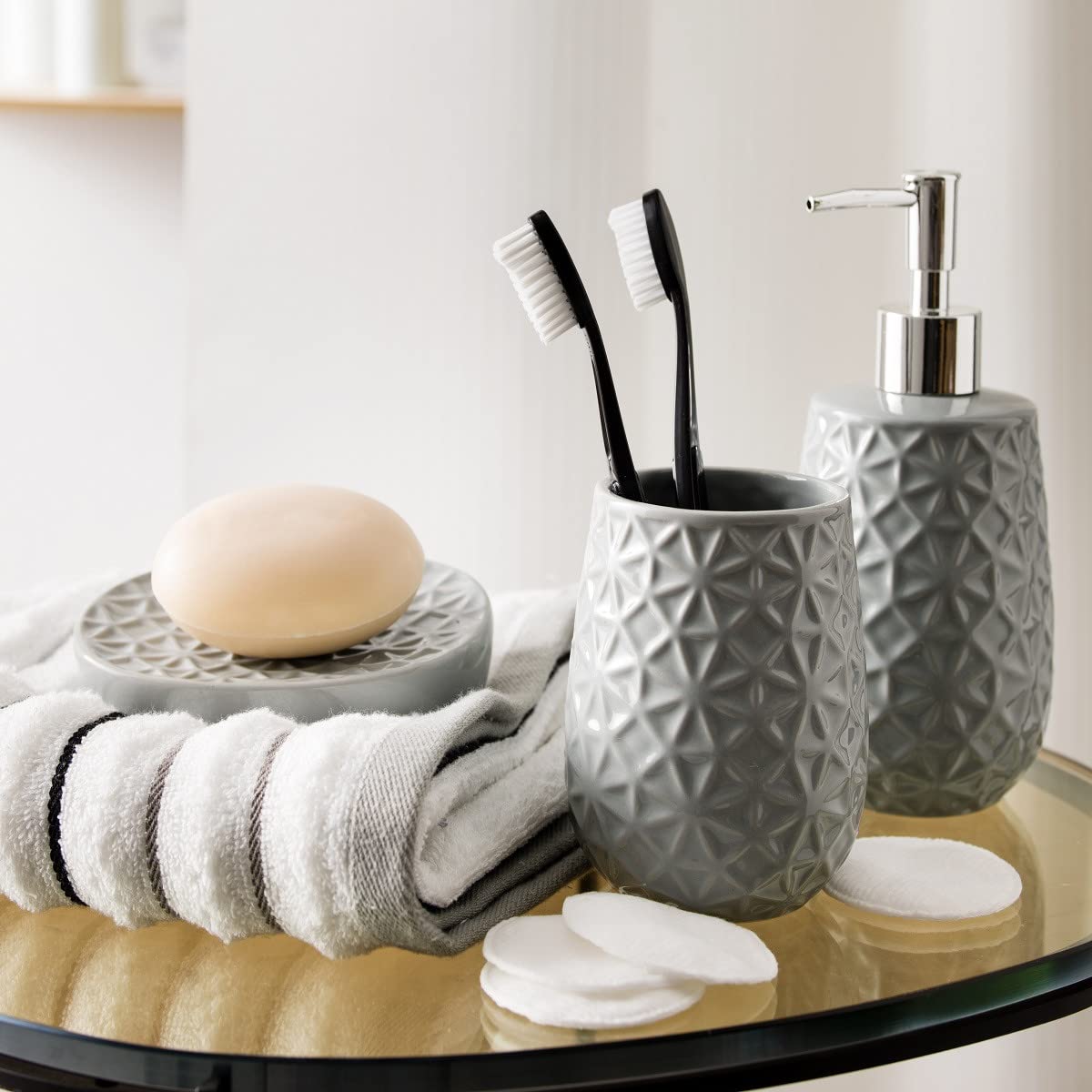 LEVASSEUR Magic distributeur savon céramique gris relief