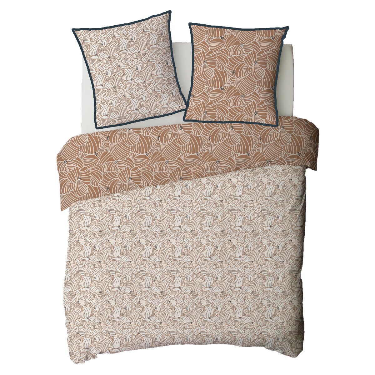 LEVASSEUR Mimosa parure de lit coton caramel 240x220