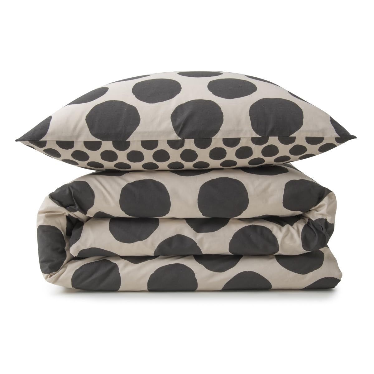 Levasseur Nico pois parure de lit noir 240x220cm coton