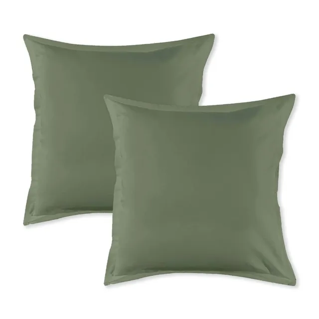 LEVASSEUR Linge de lit Lot 2 taies oreiller coton sauge 64x64cm