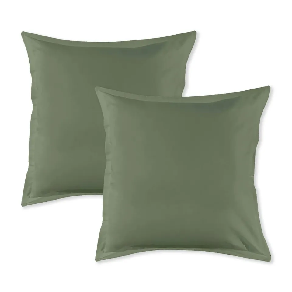 LEVASSEUR Linge de lit Lot 2 taies oreiller coton sauge 64x64cm