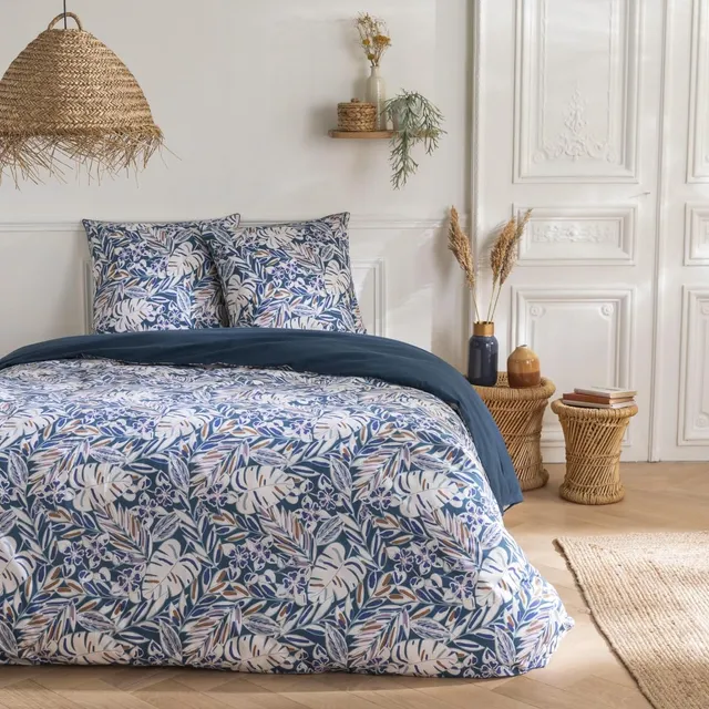 LEVASSEUR Nouk parure de lit coton bleu 260x240cm vegetal
