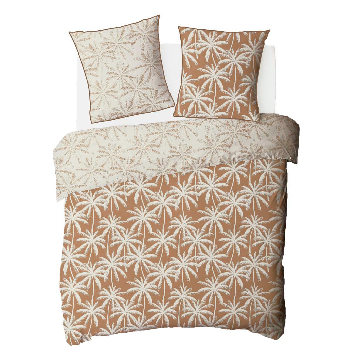 LEVASSEUR Linge de lit Lola parure coton 240x220 marron 57 fils