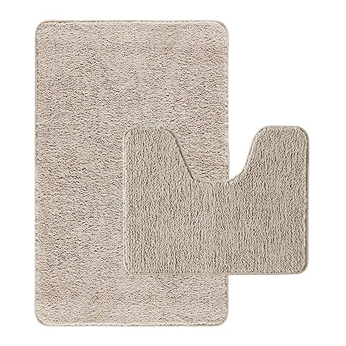 Levasseur Polynésie lot 2 tapis de bain écru 50x80 antidérapant