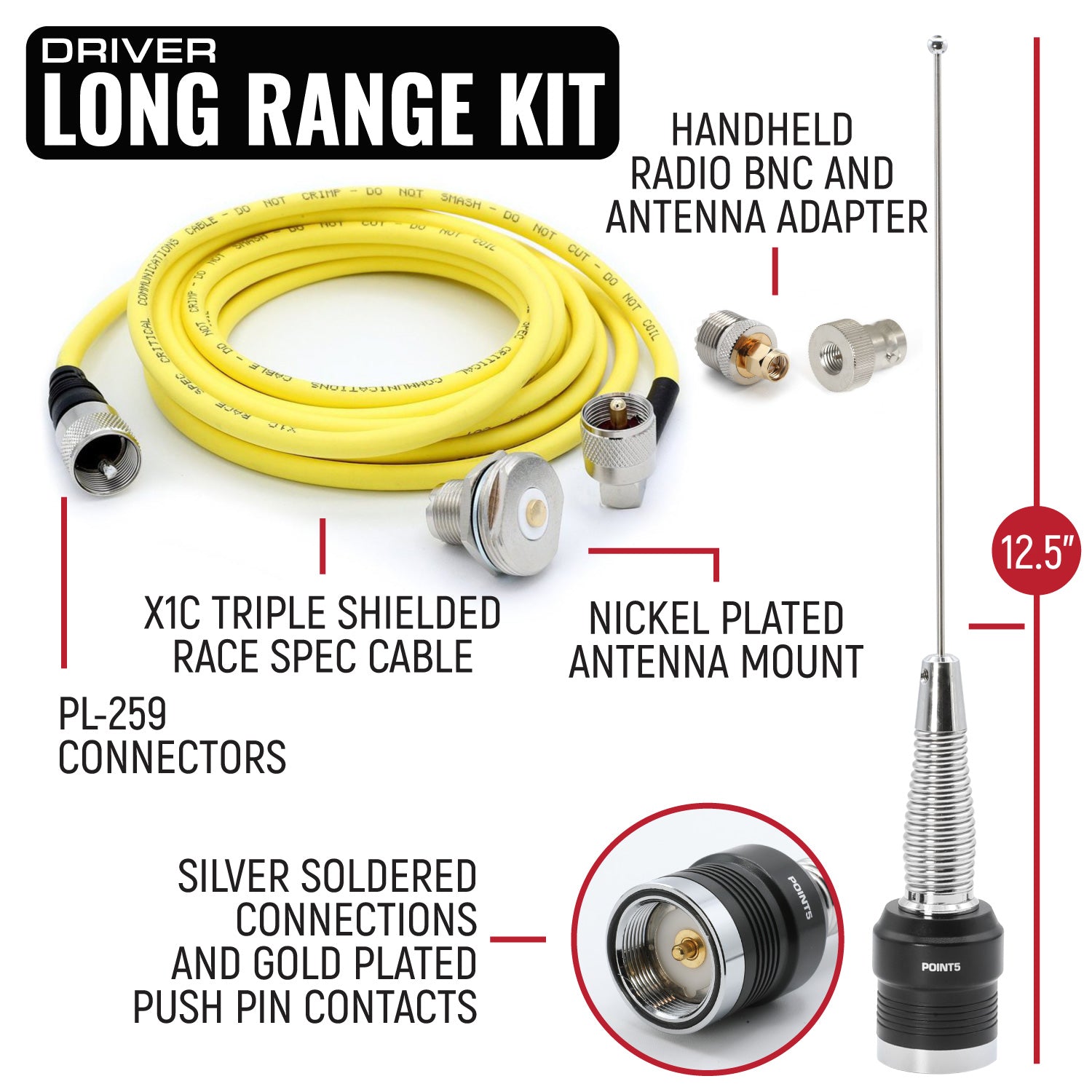 Rugged Air RDH16 kit NASCAR intercom long track