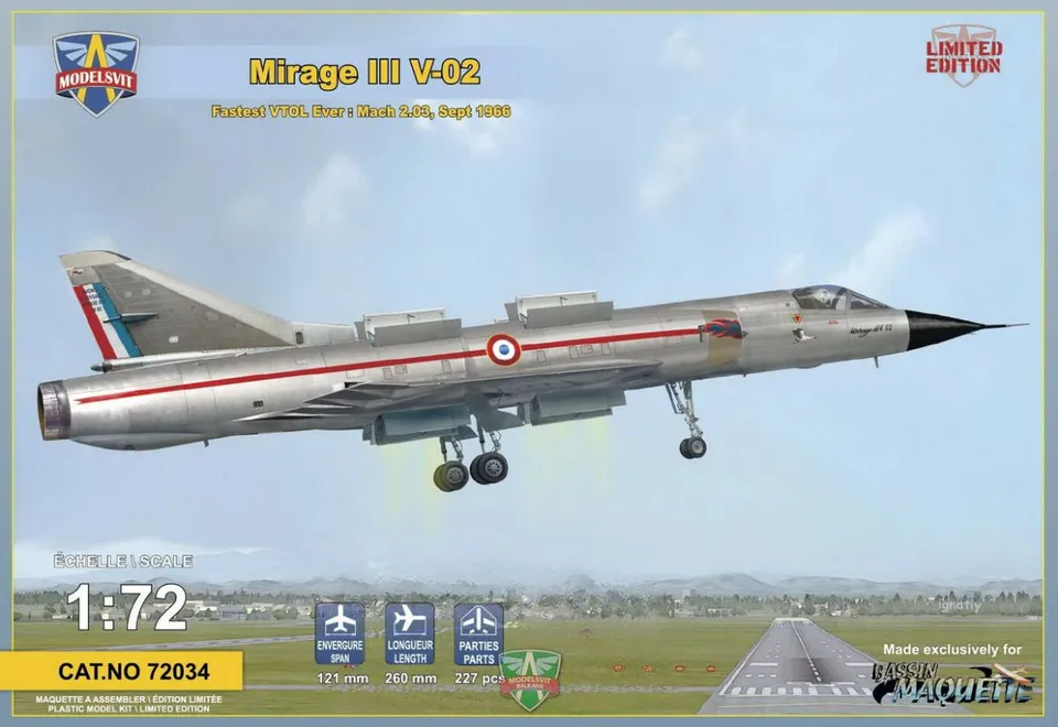 Modelsvit Mirage III V-02 Maquette Avion 1/72 plastique chasse