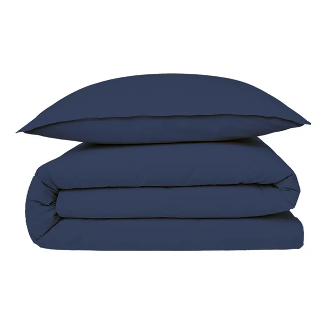 LEVASSEUR Linge de lit housse couette coton bleu 200x200cm