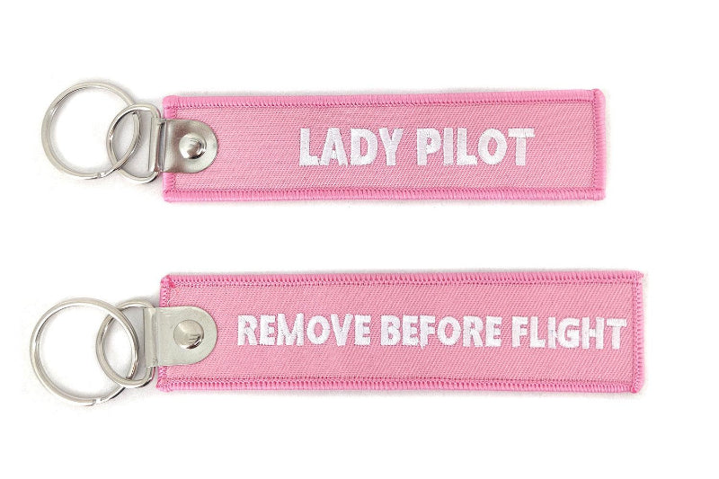 La Boutique du Pilote Cadeaux Porte-clés Flamme Lady Pilot rose