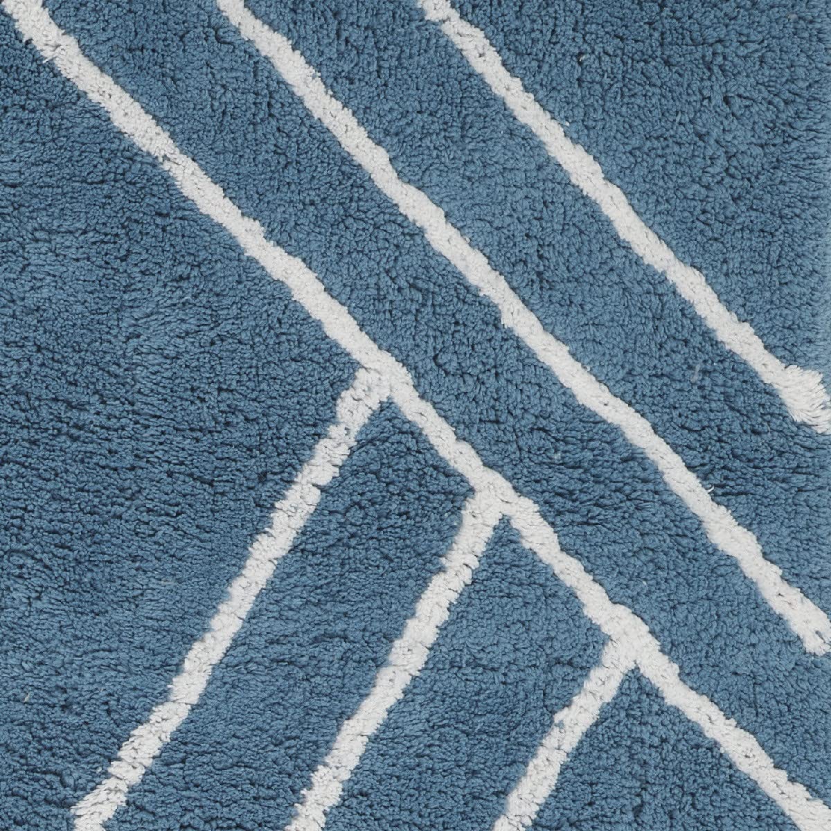 Levasseur Neo Tapis de bain coton 60x120cm bleu géométrique