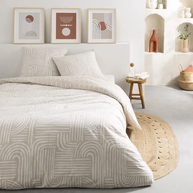 Levasseur Fado Arche parure de lit coton beige 240x220cm
