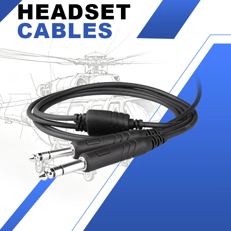 R Spider Wireless Headset Adapter câble casque aviation GA double fiche 2 m