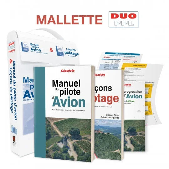 Cépaduès Mallette Duo PPL Manuel Pilote Avion 3 Livres