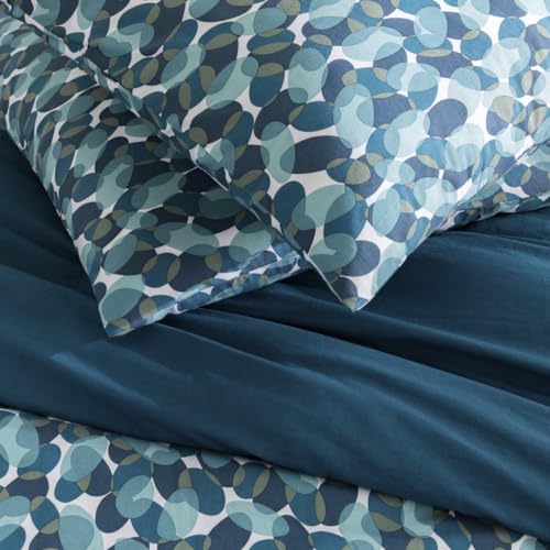 LEVASSEUR Nelly parure de lit coton bleu canard 260x240cm