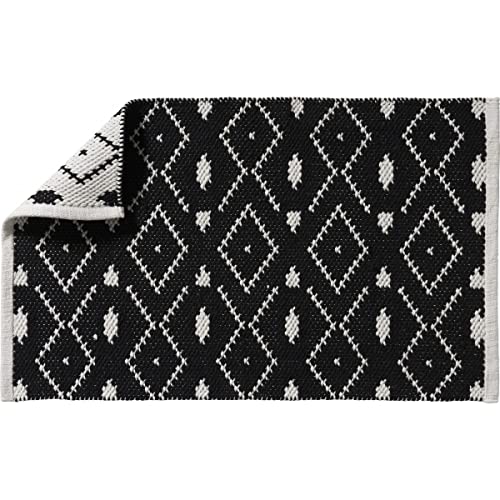 Levasseur Salle de bain tapis de bain réversible noir 50x80cm