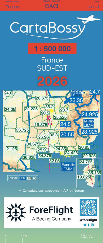 CartaBossy France Sud-Est 2026 Carte 1/500 000