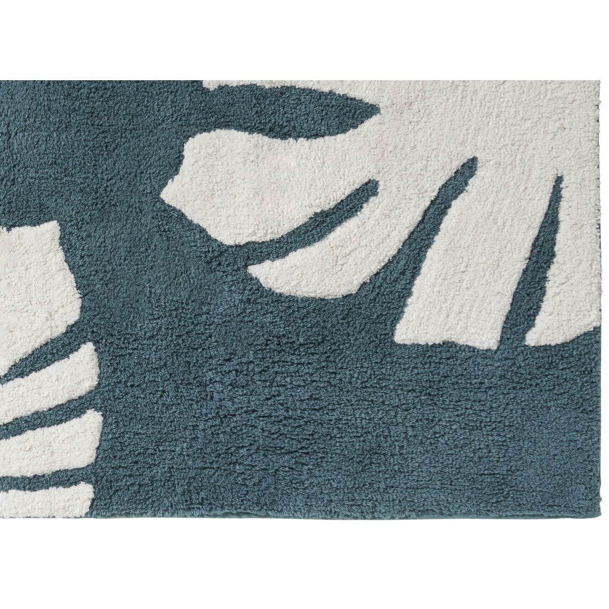 Levasseur tapis de bain coton tufté feuilles vert sauge 60x120cm