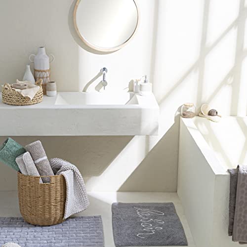 Levasseur Brick Tapis Bain Coton Gris 50x80 cm Tufté