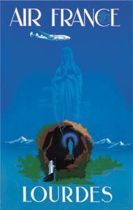 Musée Air France 42 Lourdes affiche aviation 50x70 cm 1950