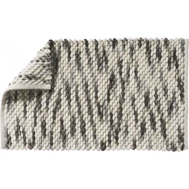 LEVASSEUR tapis de bain réversible gris blanc 50x80cm
