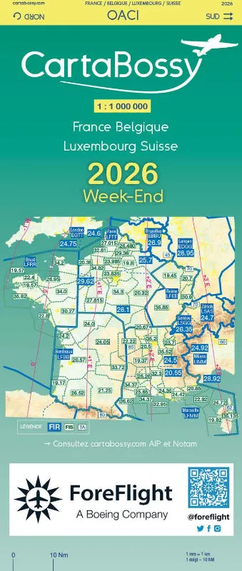 La Boutique du Pilote France Week-end 2026 carte aéronautique Bossy