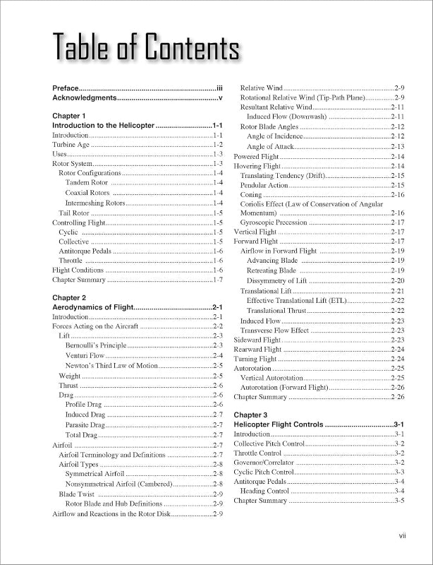 ASA Helicopter Flying Handbook FAA livre hélicoptère anglais