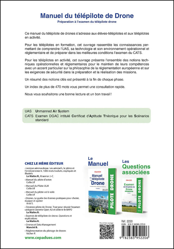 La Boutique du Pilote Manuel du télépilote de drone 9e édition livre