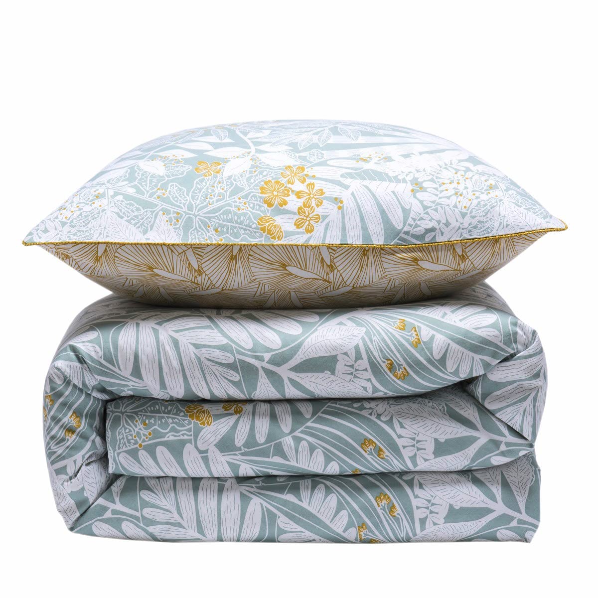 Levasseur Feroe Parure lit coton jaune curry 240x220cm