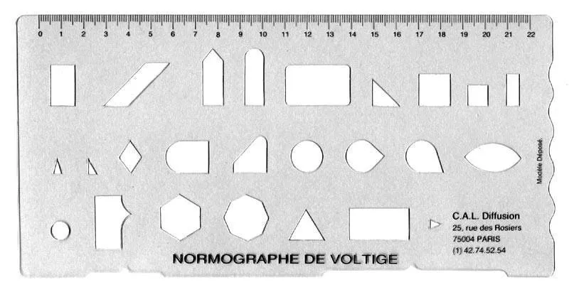 Normographe de voltige traçage programme de vol avion