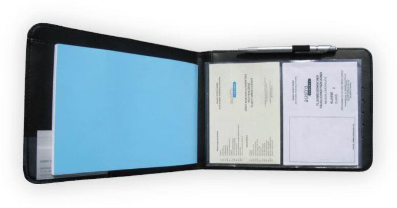 Design4pilots Protège carnet de vol housse cuir noir 31,5x19cm