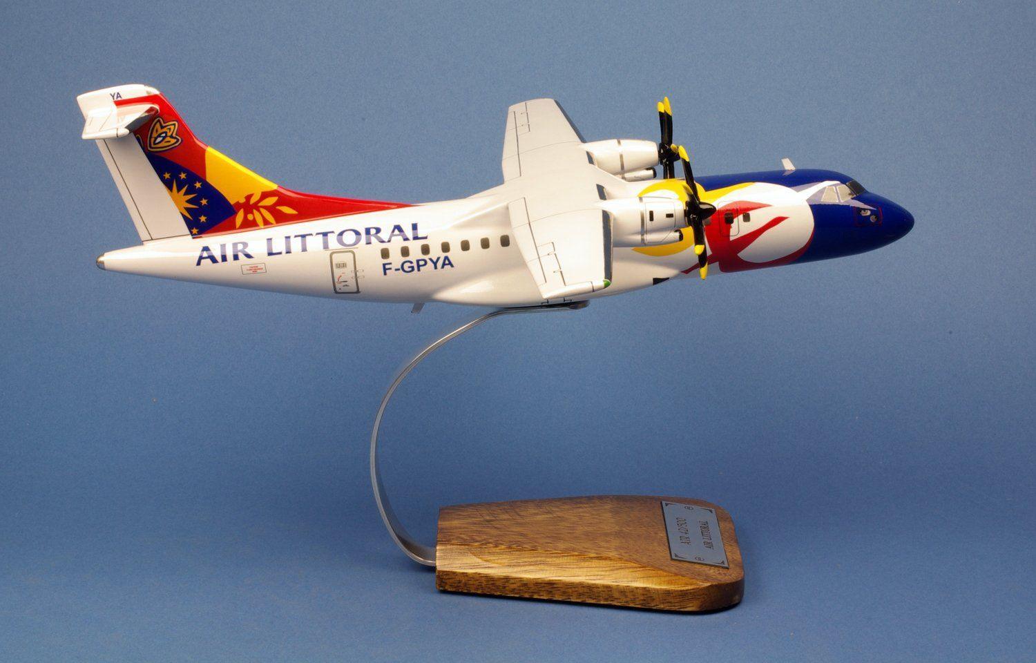 ATR 42-500 Air Littoral F-GPYA maquette bois 1/60 38 cm