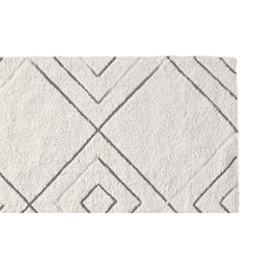 LEVASSEUR Hexago tapis de bain géométrique ivoire 60x120cm