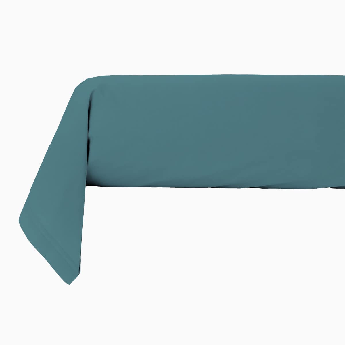 Levasseur Linge de lit Taie traversin 85x185cm bleu pétrole coton