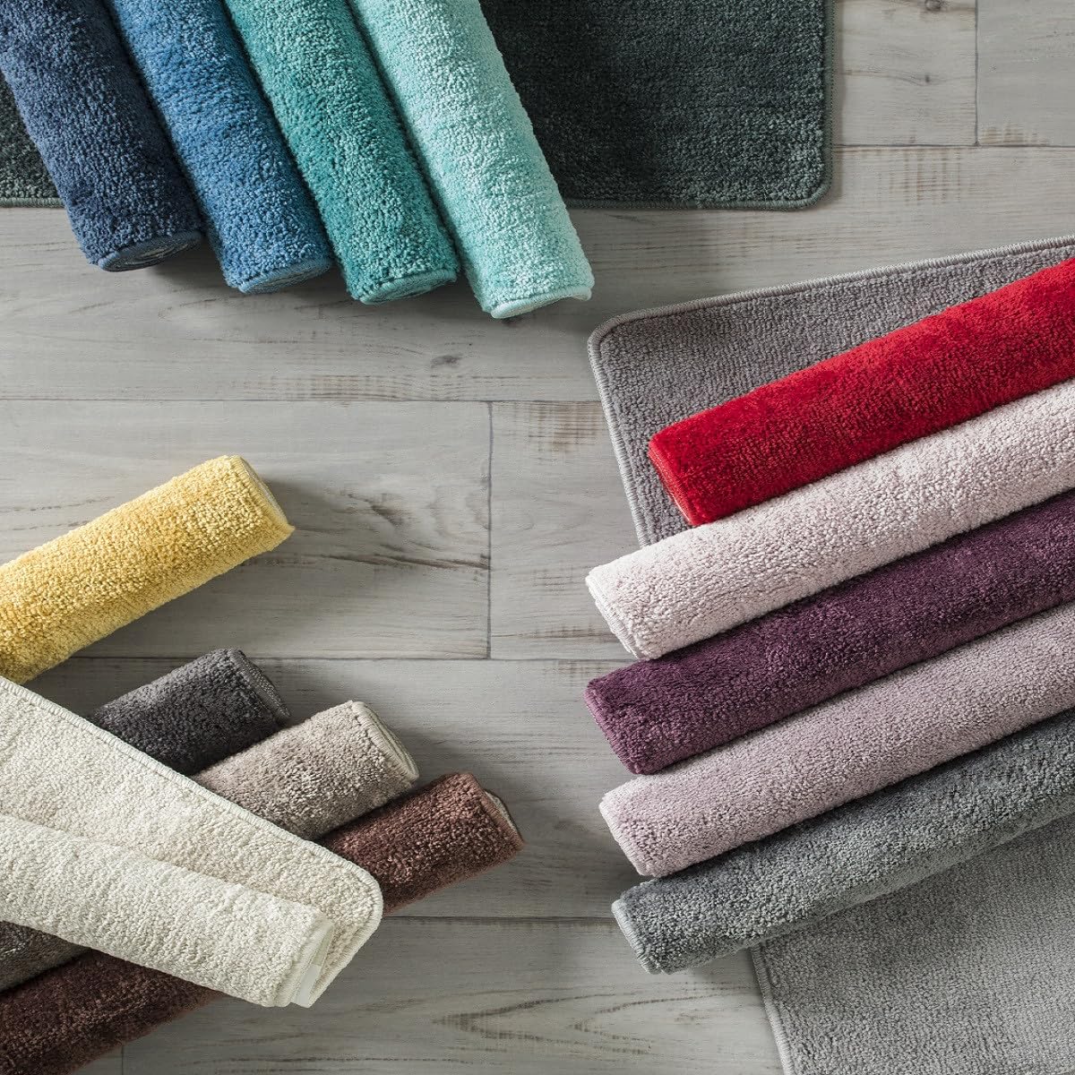 Levasseur Polynésie lot 2 tapis de bain gris 50x80 antidérapant