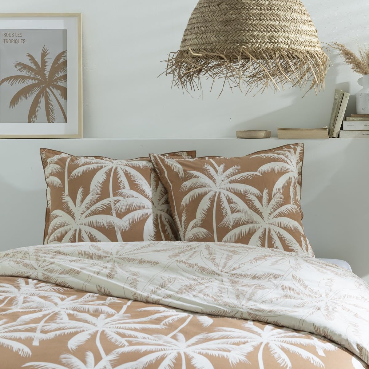 LEVASSEUR Linge de lit Lola parure coton 240x220 marron 57 fils